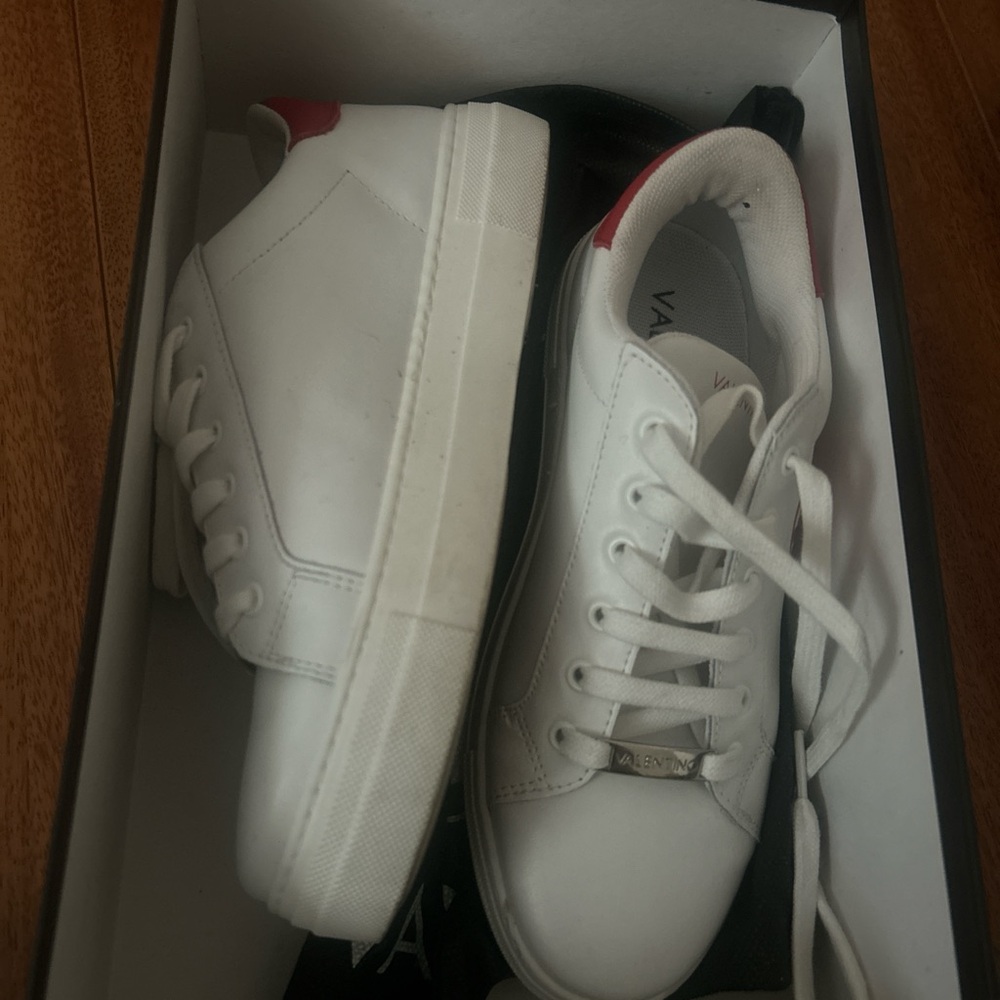 Valentino White and Red Sneakers